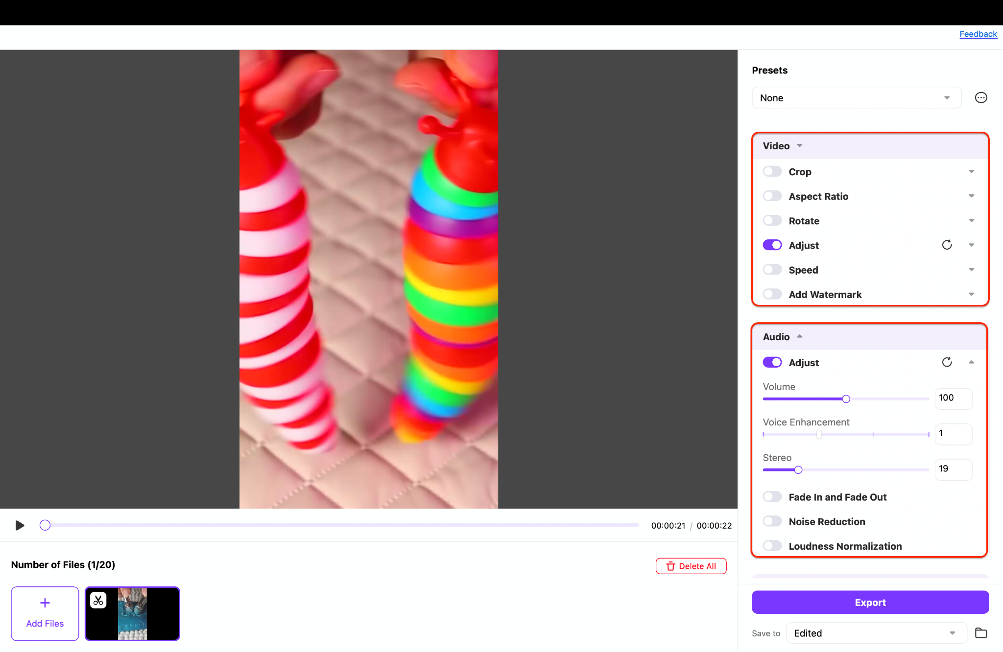 adjust your video and sound